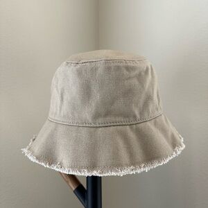 J.Crew Canvas Bucket Hat with Fringe (Tan)